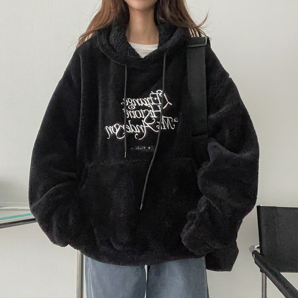 ステッチボアオーバーサイズパーカー(3color) | ファッション