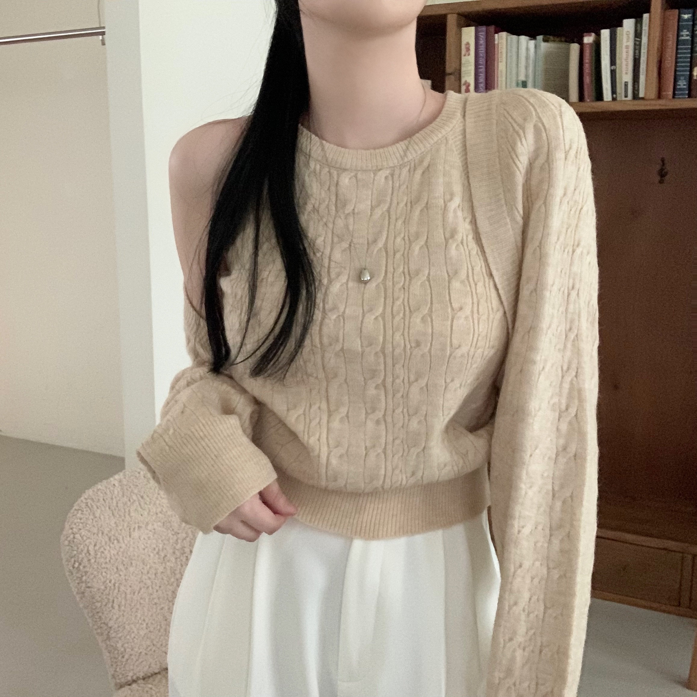 ☆新品タグ付☆イエナ☆IÉNA アイボリー カーディガン ノースリーブセット☆ バイカラー ロングニットカーディガン｜JENNE(ジェンヌ)公式通販
