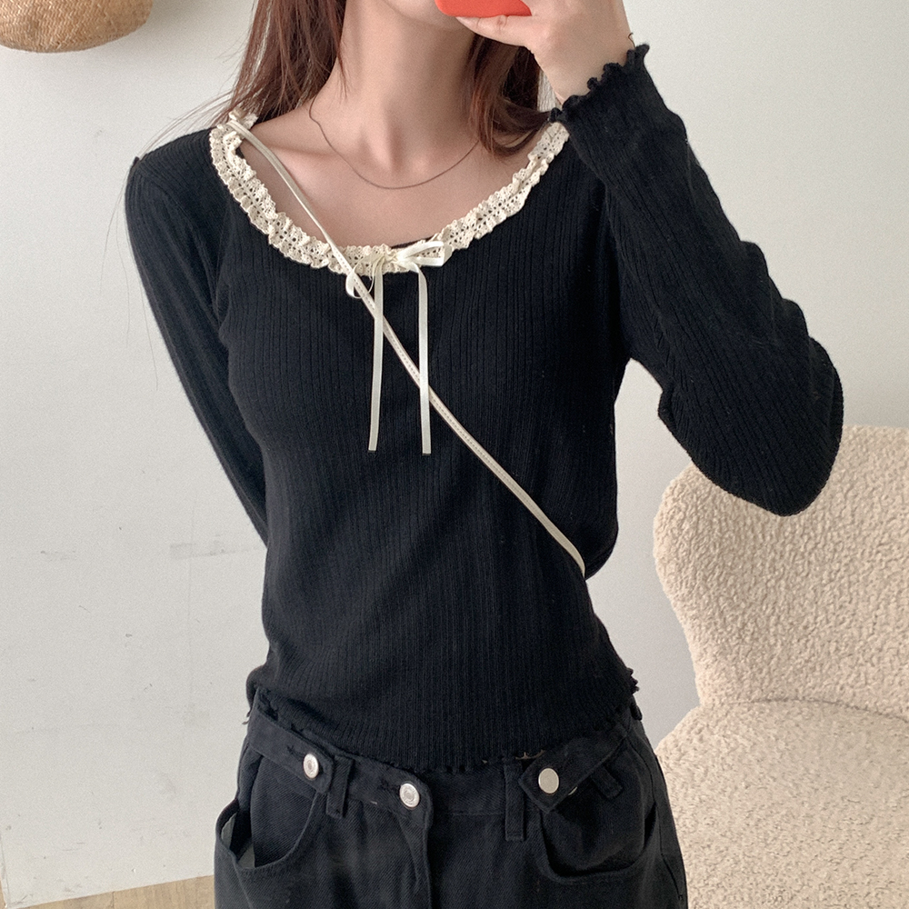【THEAIRTOWN】スクエア レース クロップド Ｔシャツ スクエアクロップドTシャツ | レディースファッション通販 - DHOLIC