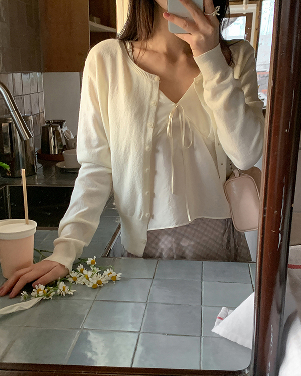 2WAYラウンドUネックニットカーディガン