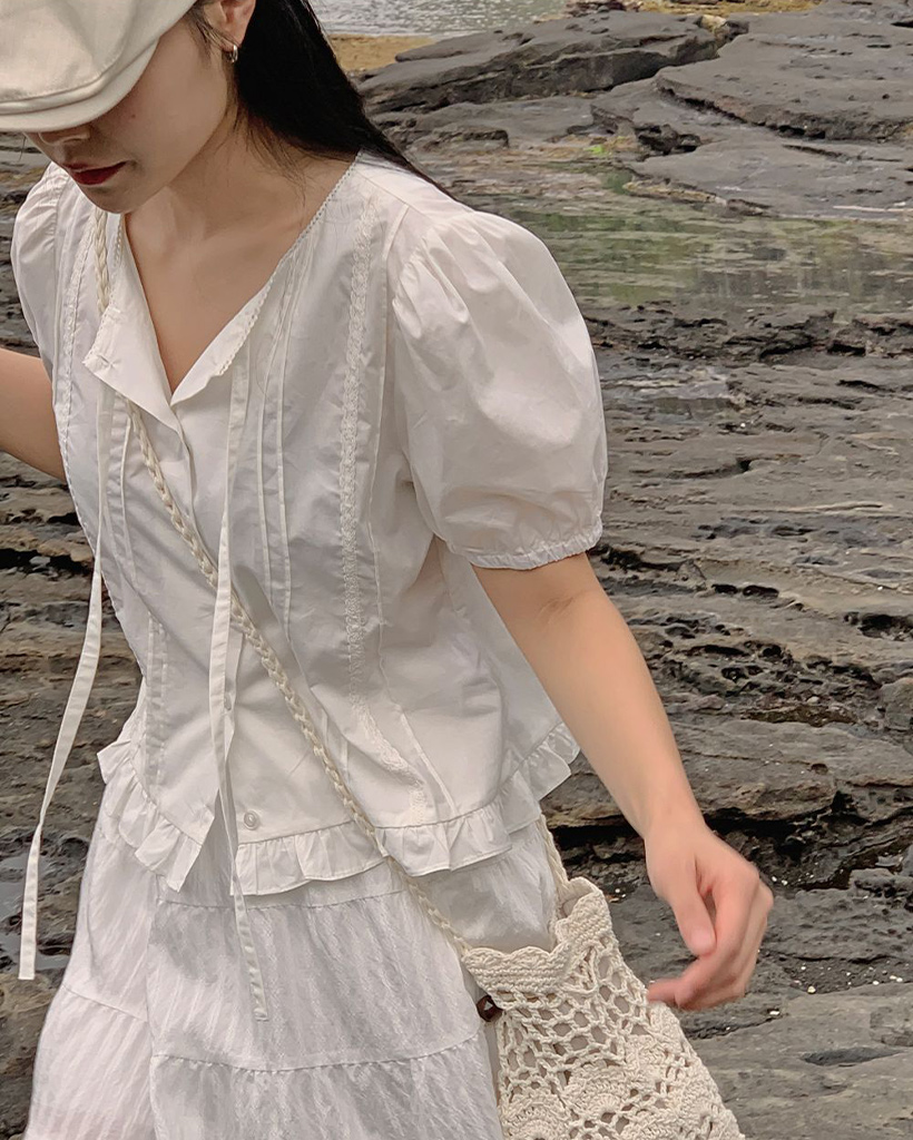 リボン付きフリル半袖ブラウス ぴいちゃん様専用 LISSETTE フリル半袖