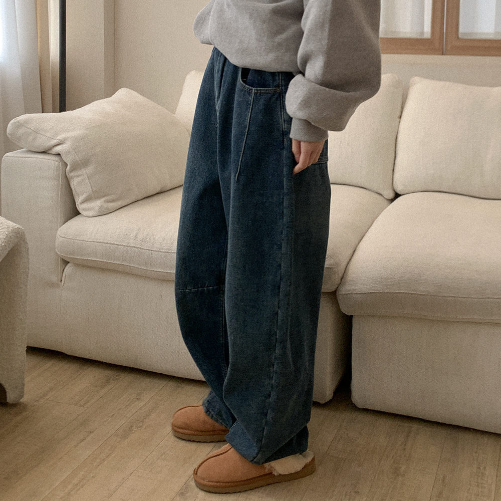 FACETASM 23A/W バギーパンツ セール】ダブルニーフリンジバギーデニムパンツ（デニムパンツ