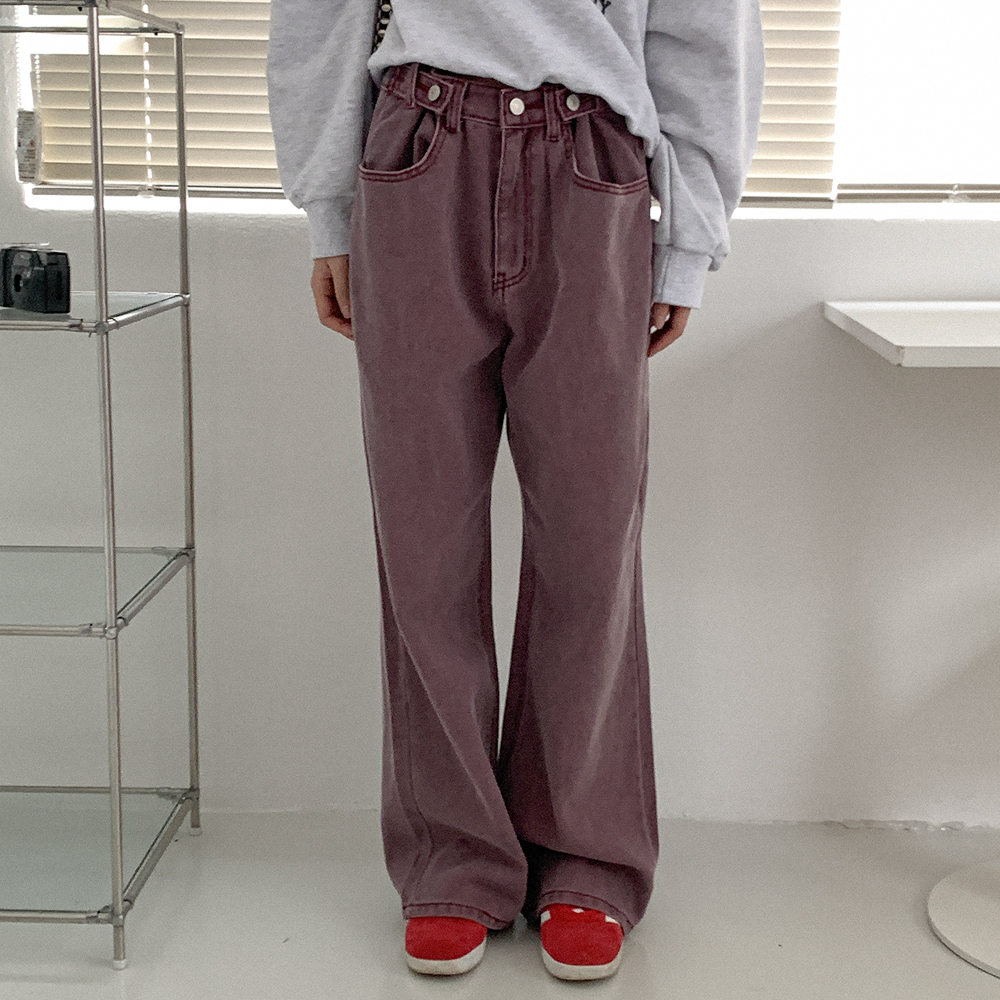 ワイドサイドバックルウォッシュパンツ