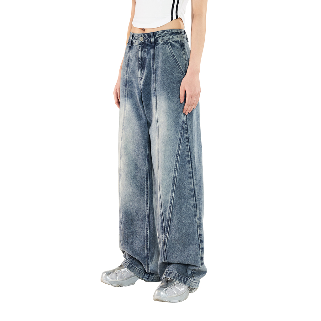 【HUECLOSET】★送料・関税込★Dying Curved Denim Pants SEQUENZ（シークエンズ）】sqnz washed curve denim pants
