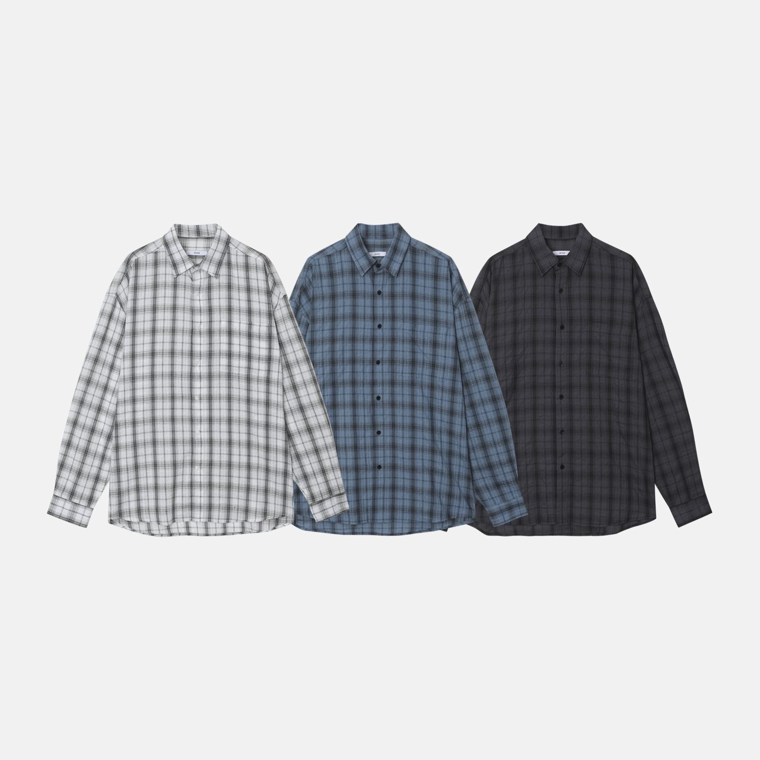 シャツ No.0830 B thin check SHIRT (3color) Dark Green Gingham Check Oxford Long Sleeve Havana Shirt – JBB*