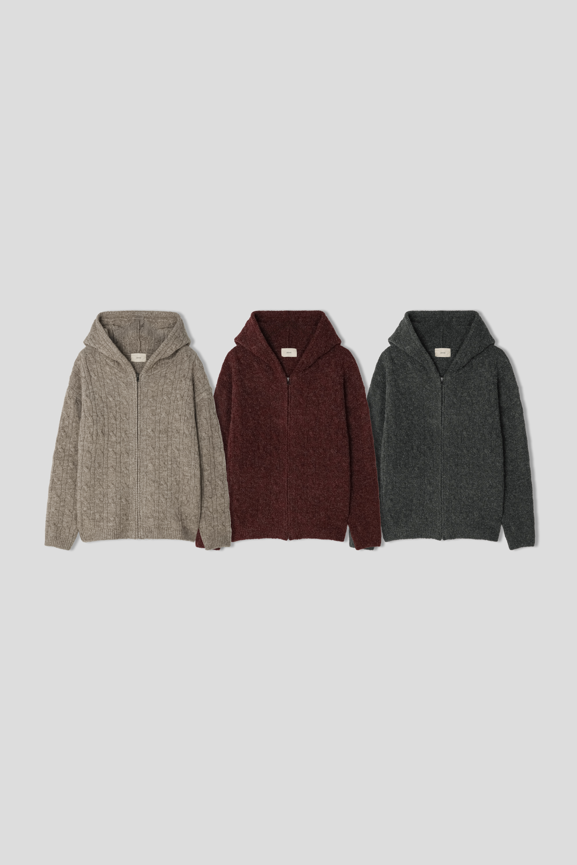 nugu アウター Alpaca knit hood zip-up (3color) | ファッション通販サイト NUGU