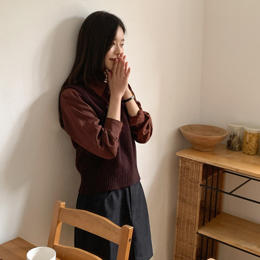 ウールラウンドニットベスト | ファッション通販サイト NUGU