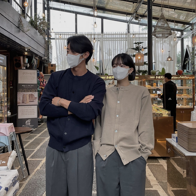 (UNISEX) デイリーラウンドカーディガン