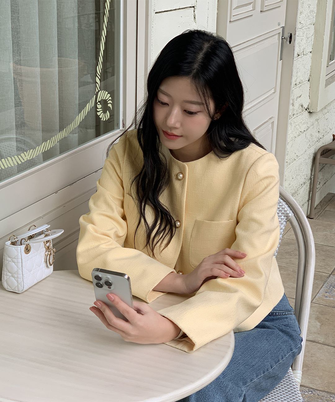ジルサンダー　ノーカラーサファリジャケット　ドイツ製　リネン　白　レディース　L JIL SANDER ノーカラージャケット レディース ジルサンダー 中古
