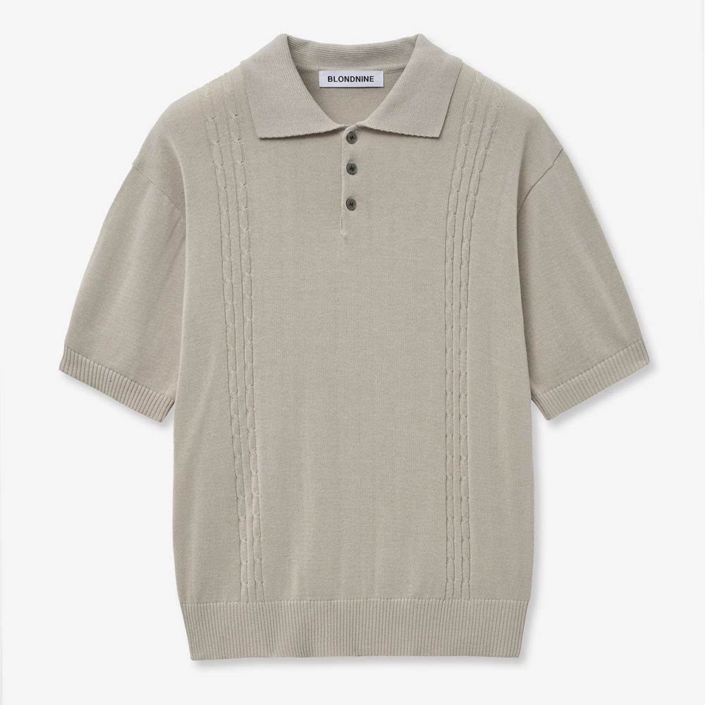 トップス NODUSix Cable Collar Short Sleeve Knit MUSINSA公式 | NODU Six Cable Collar Short Sleeve Knit [Ivory]