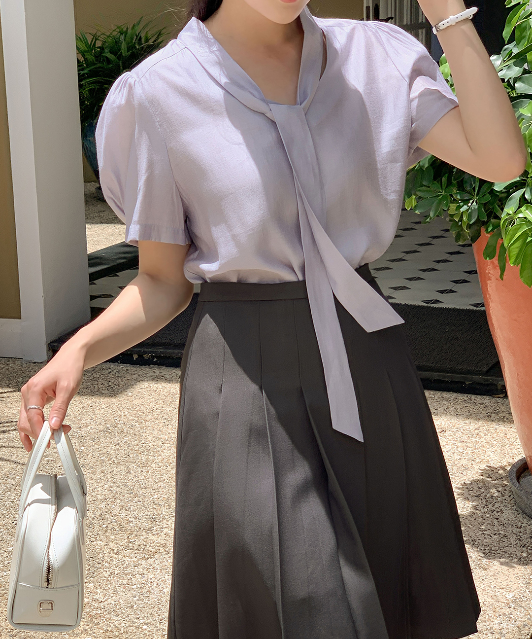 natsumi osawa チュール　ブラウス 小花チュールシアースリーブブラウス