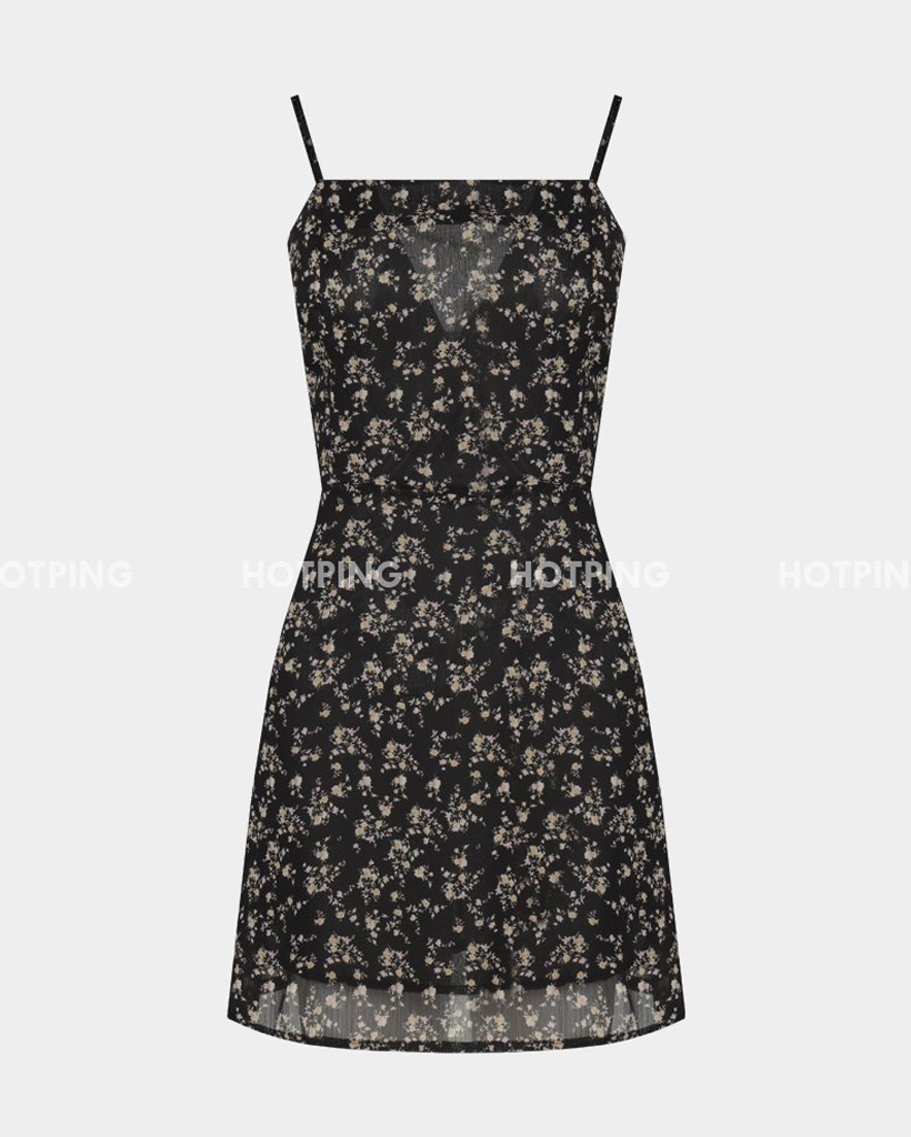 シフォンフラワーキャミソールミニワンピース | ファッション