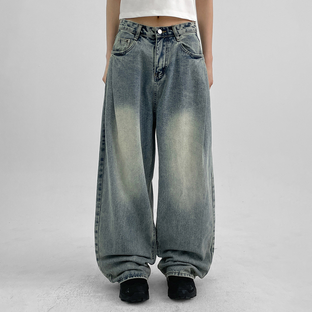 スイケワンタッチワイドデニムパンツ | ファッション通販サイト NUGU