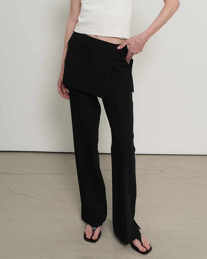 skirt layered bootcut slacks