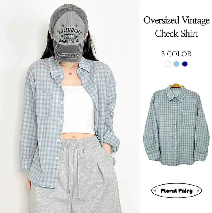 ルーズフィットヴィンテージチェックシャツ | ファッション通販