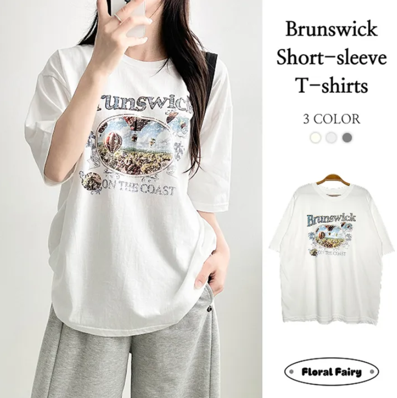 tumugu: OuiプリントオーバーサイズTシャツ オフホワイト オーバーサイズプリント半袖Tシャツ | ファッション通販サイト NUGU