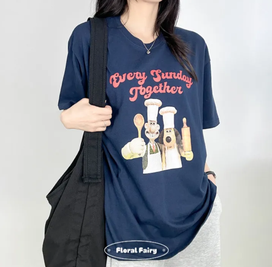 オーバーサイズレタリングプリント半袖Tシャツ | ファッション