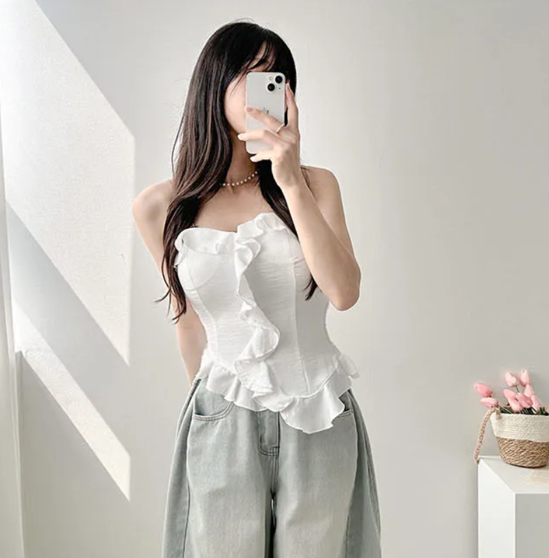 【美品】【WEB限定】フリンジ ノースリーブブラウス ―ウォッシャブル― セール】フリンジノースリーブブラウス（シャツ/ブラウス）｜A