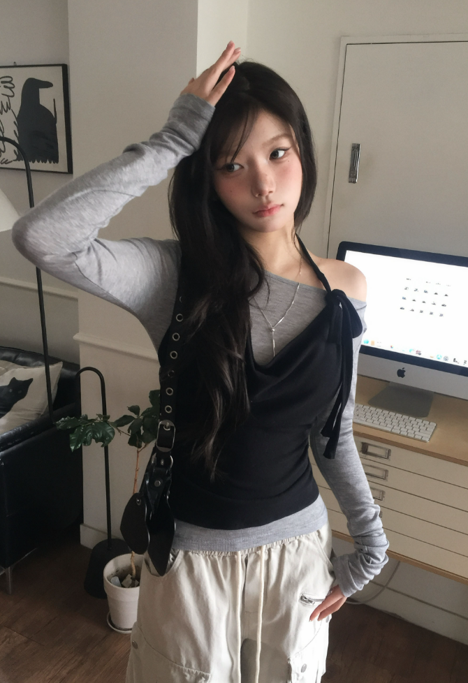 (set)(3color)ホルタービスチェドレープテンセルTシャツセット