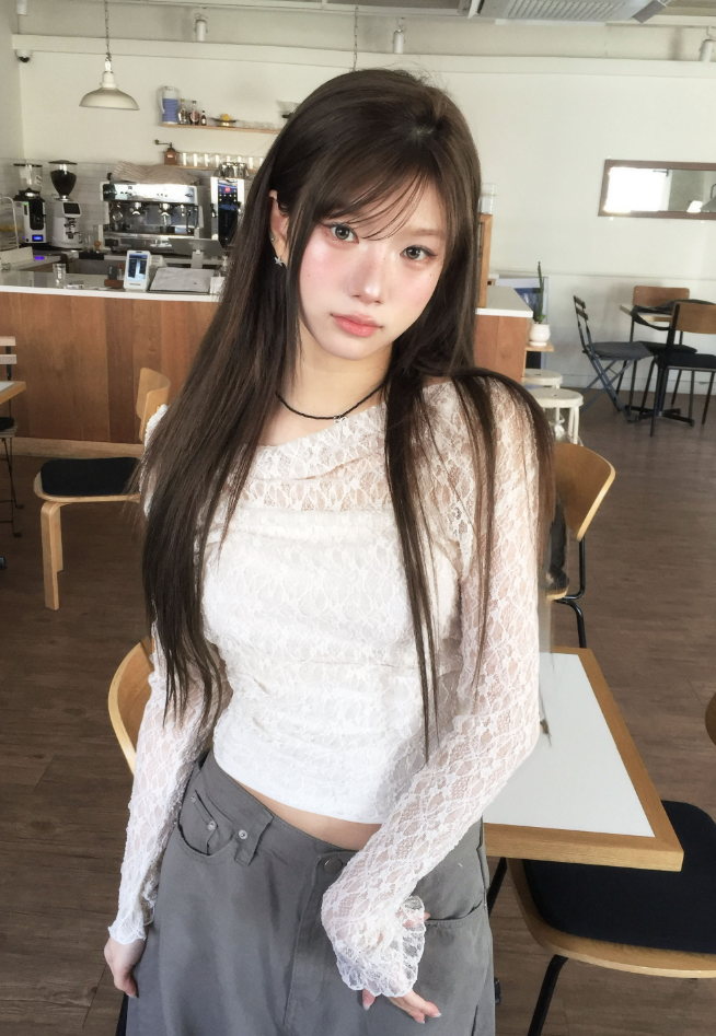 (set)(3color)レースドレープブラウス&キャミセット