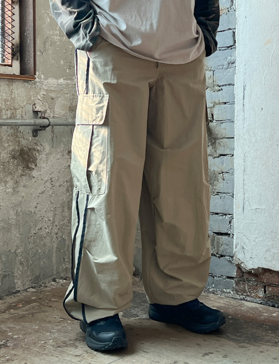 バイカラーワイドカーゴパンツ