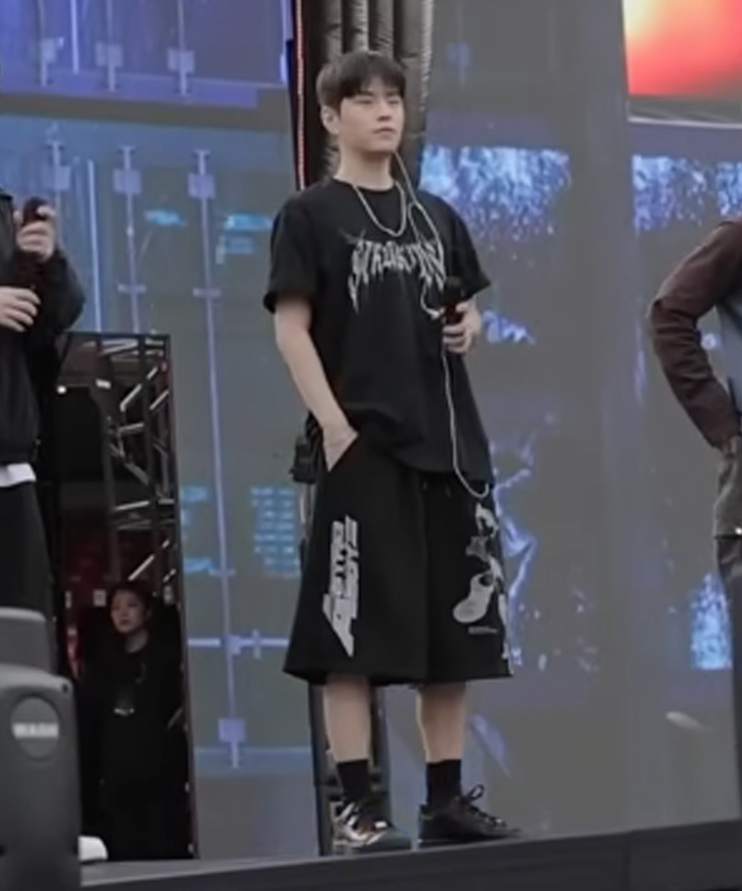 K-POPアイドル着用] [Astro Boy] Mach 5 Sweat Shorts(BLACK