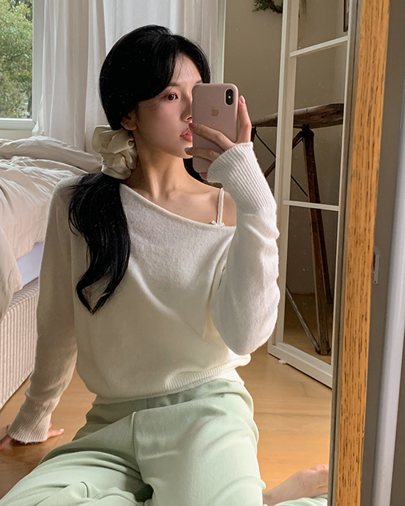 スラブワンショルダーニット | ファッション通販サイト NUGU