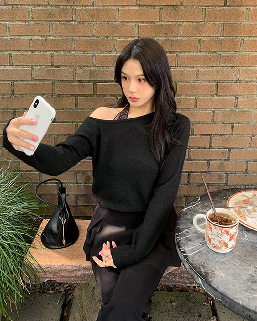 スラブワンショルダーニット | ファッション通販サイト NUGU