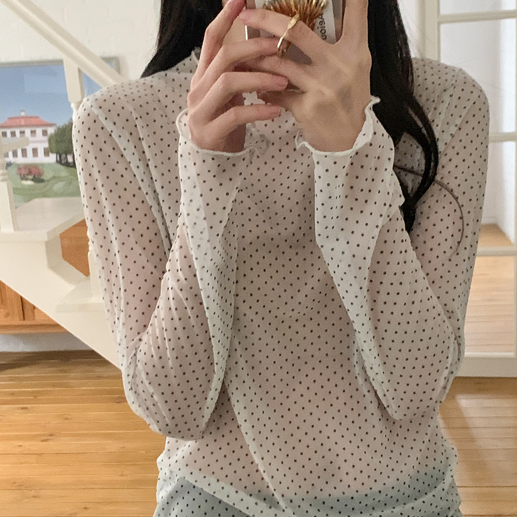 シースルードットレイヤードTシャツ