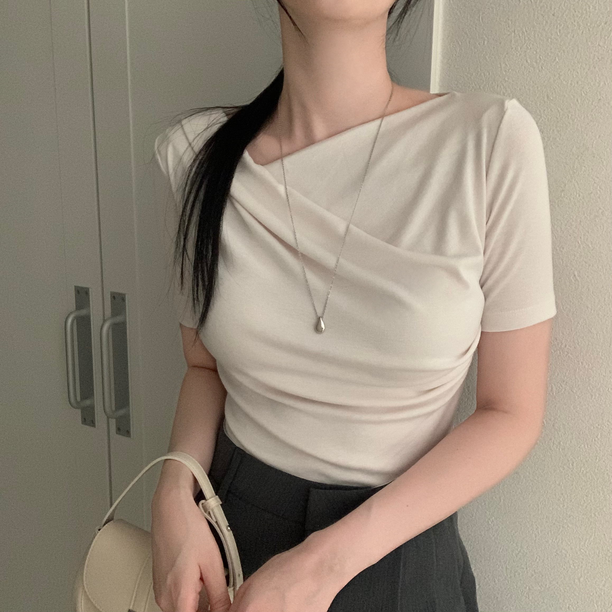 ドレープシャーリング半袖Tシャツ