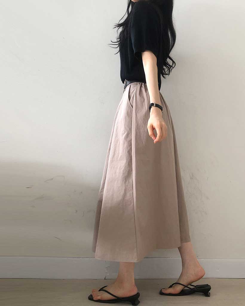 ベルトセット]サマーベルトロングスカート | ファッション通販サイト NUGU