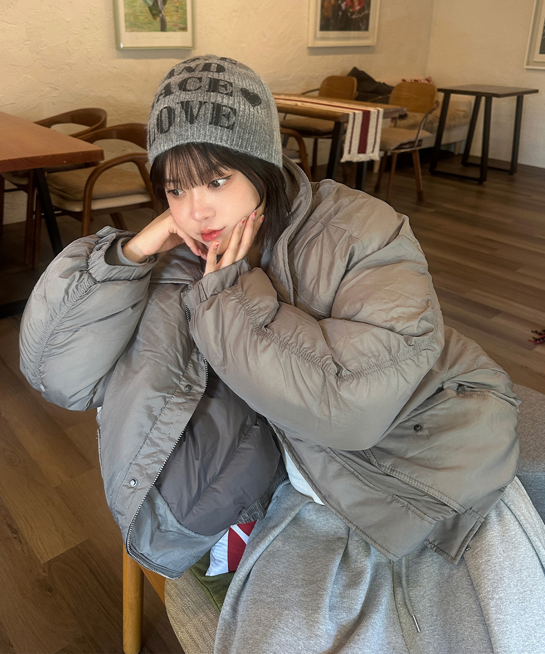 2色) ユニセックスオーバーサイズダウンジャケット | ファッション通販