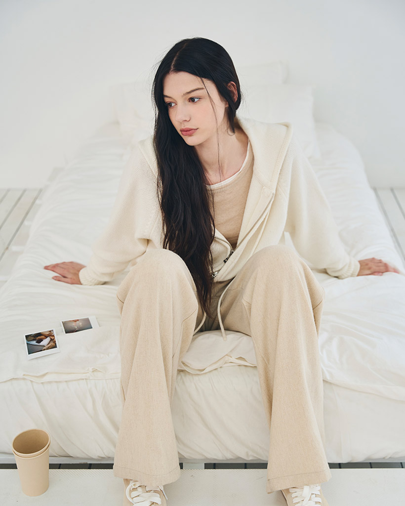 Wool Banding Pants - Oatmeal