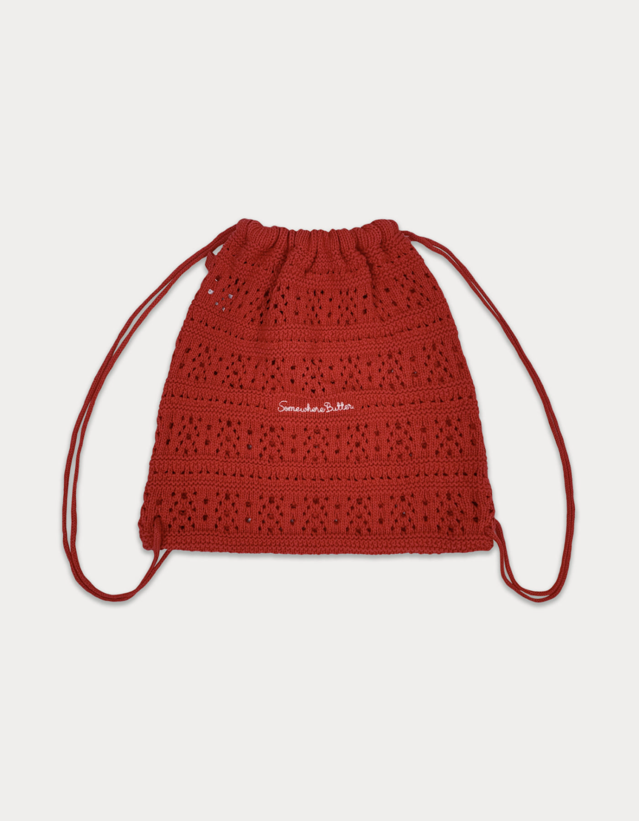 Yogurt Knit String Bag - Red