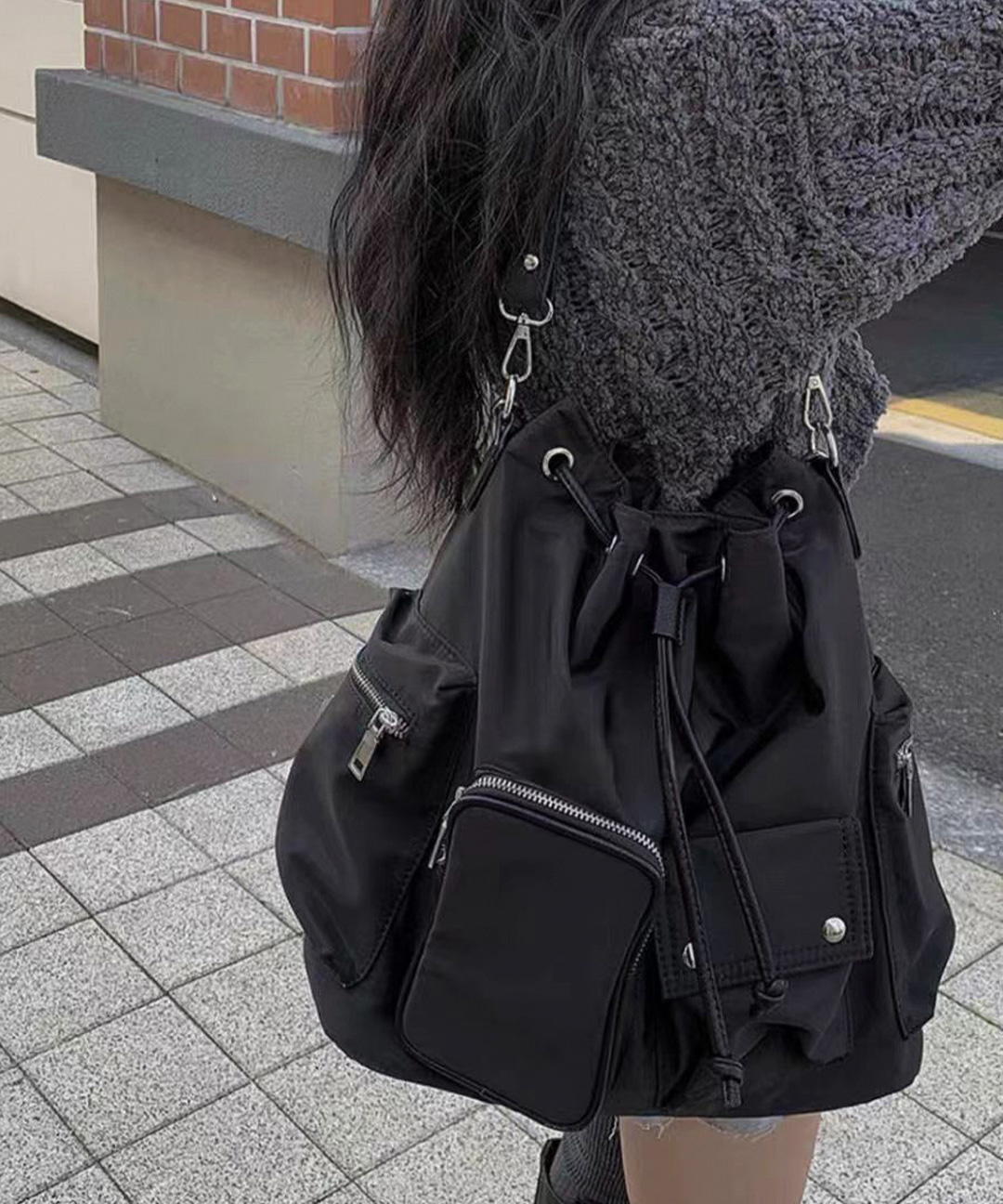 ポケット多数✨️ プラダ 2836 ショルダーバッグ Y2K フラップ 黒 PRADA（プラダ）ショルダーバッグ 黒 サイズ:- レディース