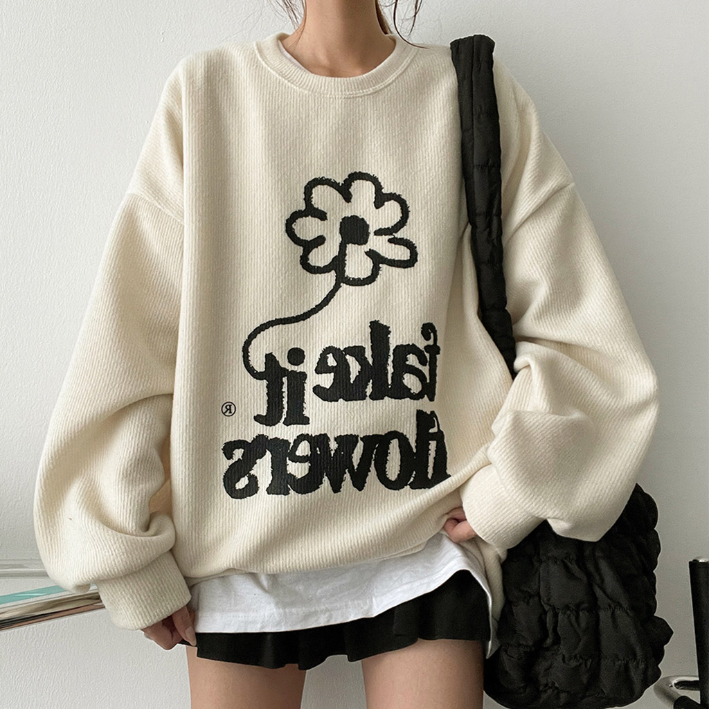 Fakeフラワー裏起毛スウェット(3color) | ファッション通販サイト NUGU