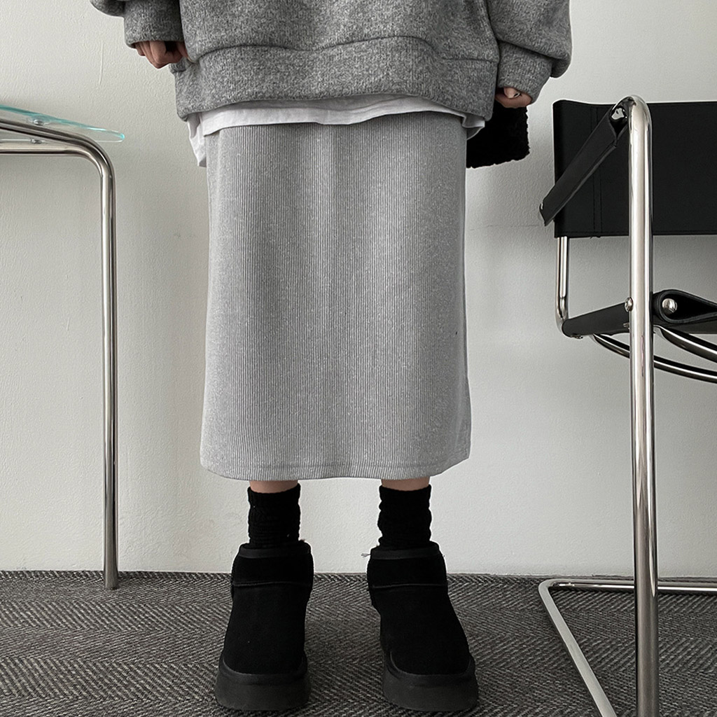 Carnバックスリットリブニットスカート(4color) | ファッション通販