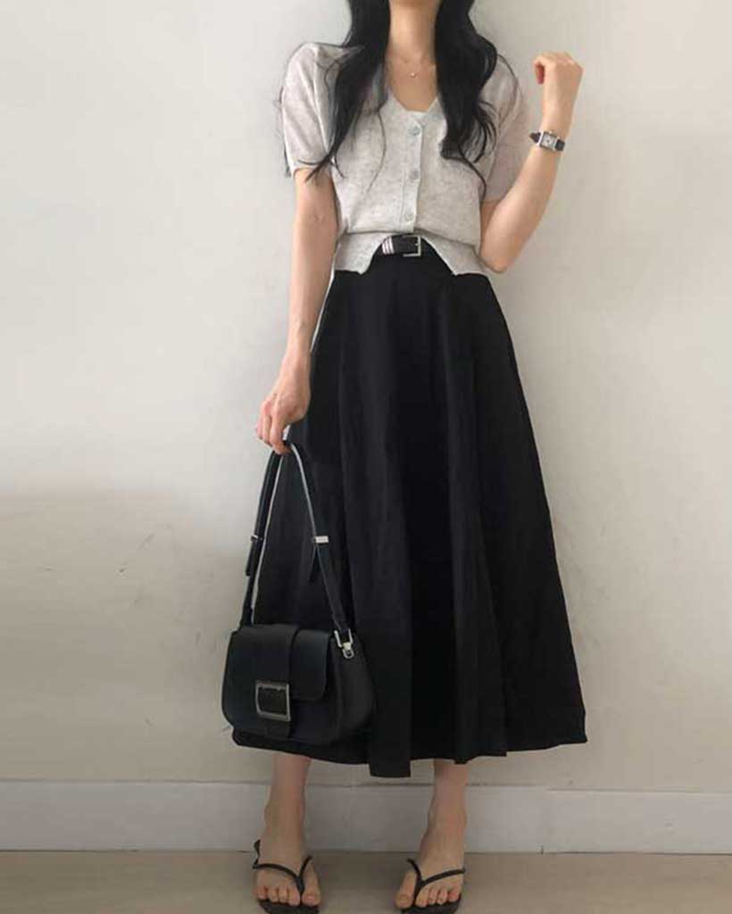ベルトセット]サマーベルトロングスカート | ファッション通販サイト NUGU