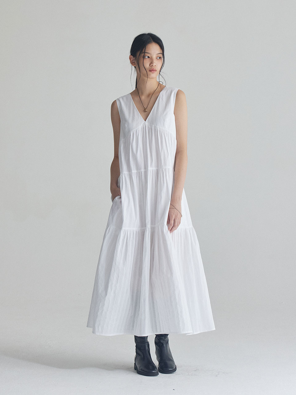 ● ROLAROLA ● PEASANT LONG ONEPIECE WHITE PEASANT LONG ONEPIECE WHITE - ROLAROLA | 60% - Asian Fashion
