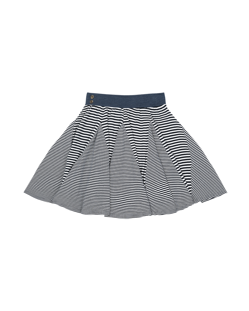 STRIPE FLARE MIDI SKIRT, NAVY | ファッション通販サイト NUGU