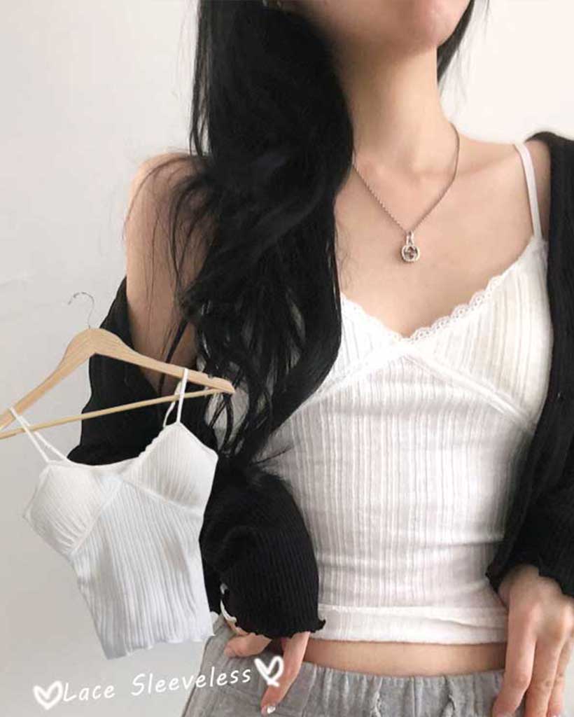 レースカップ付きキャミソール