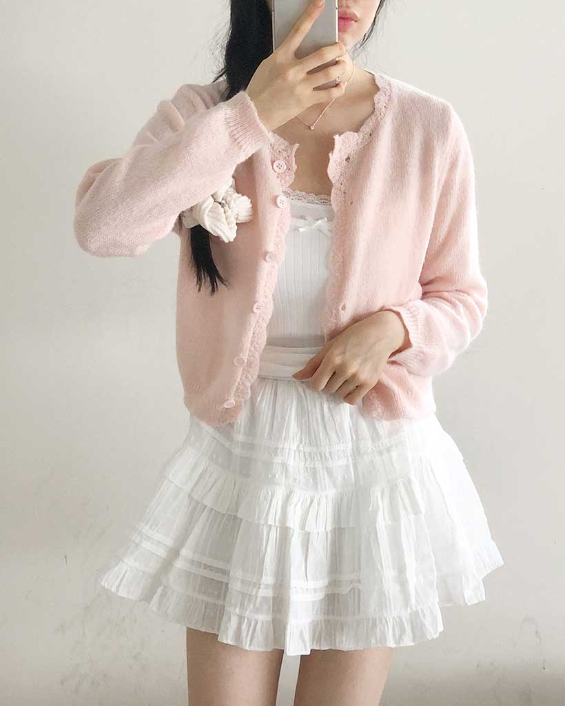 パステルモヘアフリルカーディガン | ファッション通販サイト NUGU