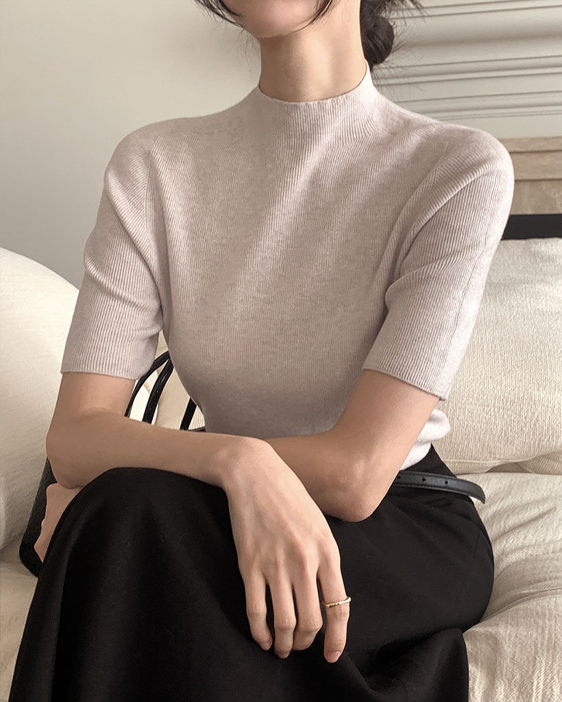 COEL BASIC WOOL HALF NECK HOLE GARMENT KNIT