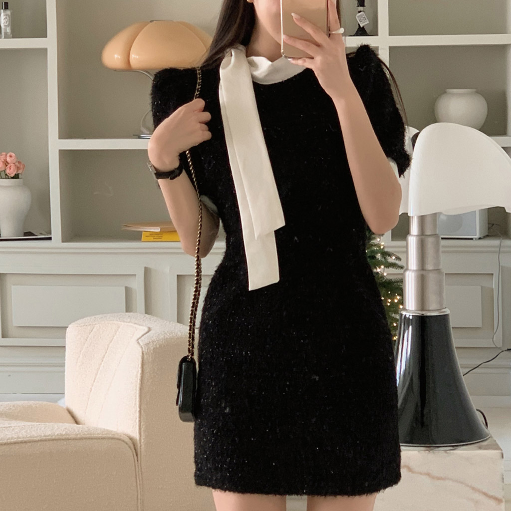 新品】Cygne シーニュ ミニワンピース Noe BLACK ワンピース｜Cygne