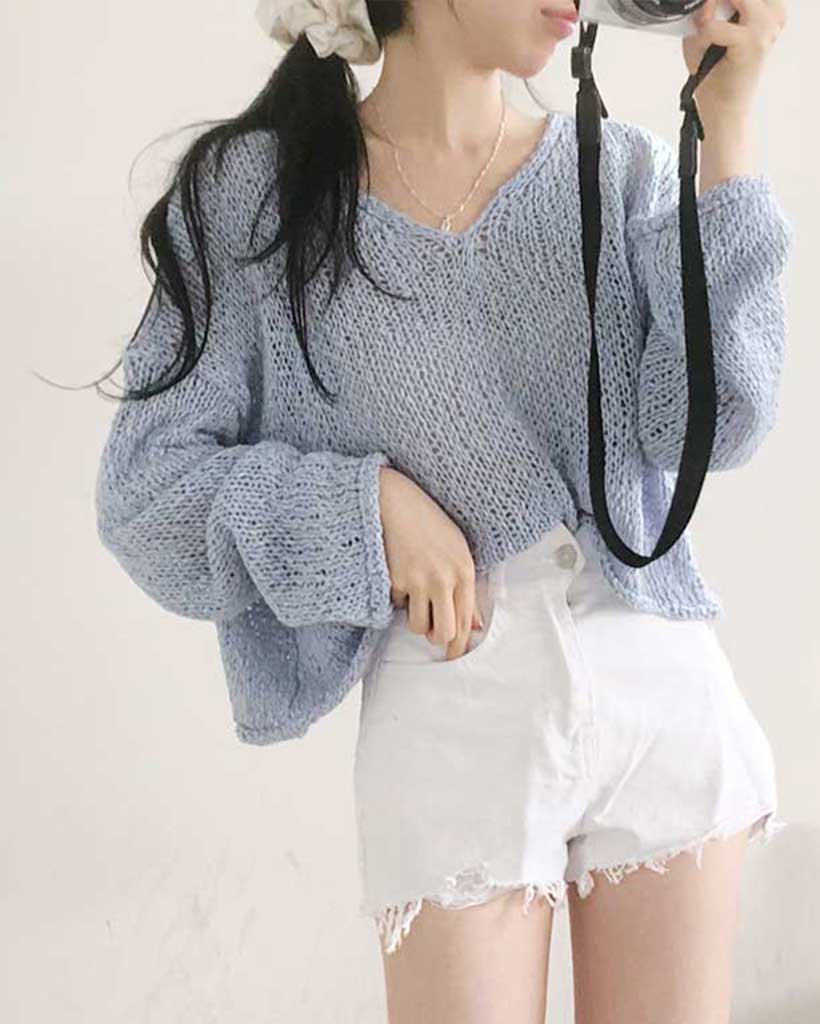 Vネックメッシュニット | ファッション通販サイト NUGU