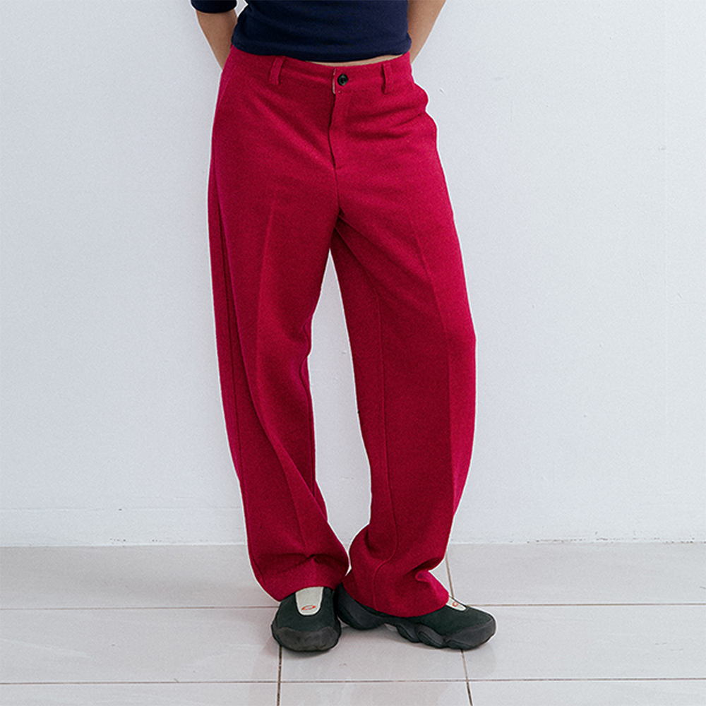 Texture Wool Slacks_Margenta