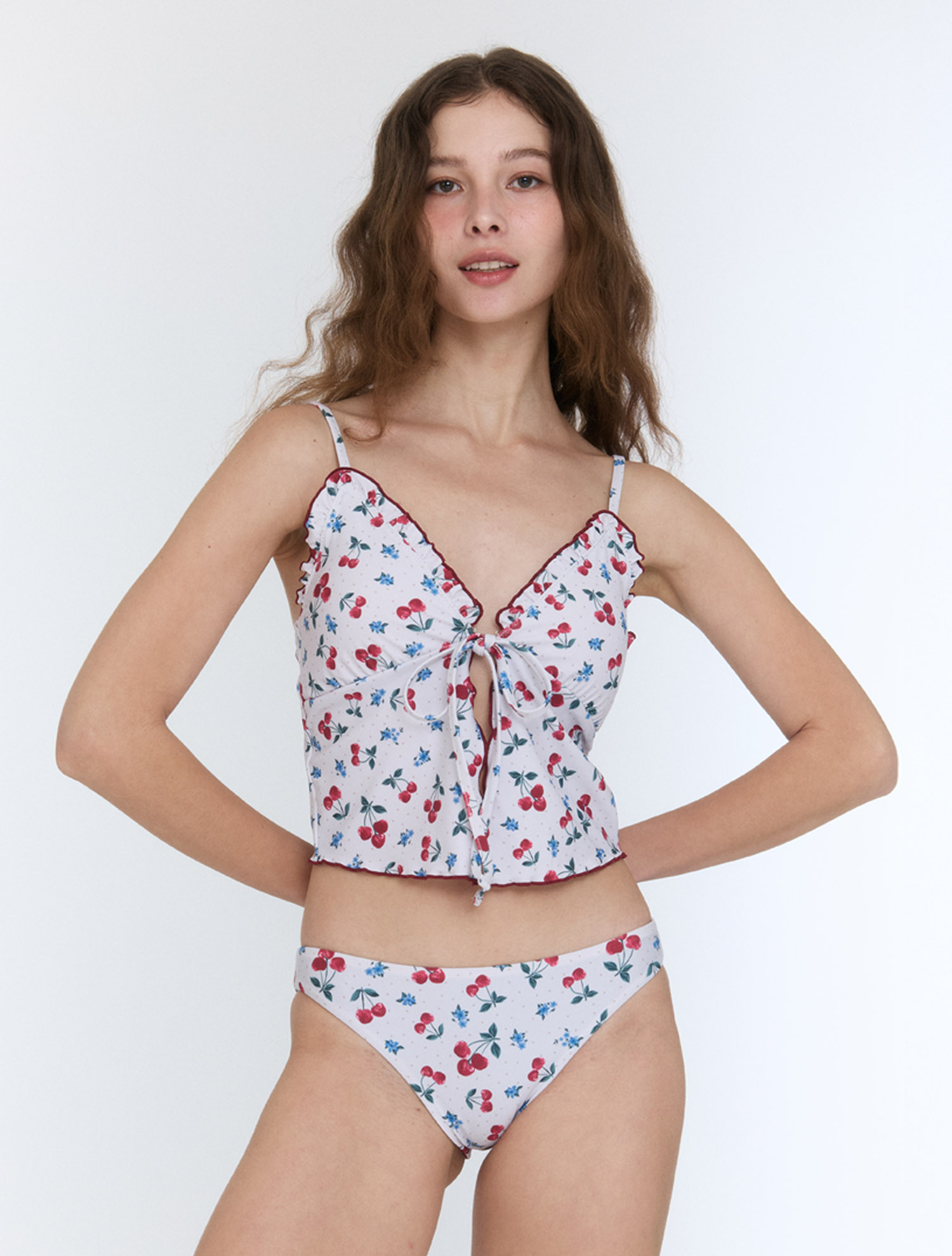 Classic Reversible Bikini Bottom[Cherry Bomb Ivory]