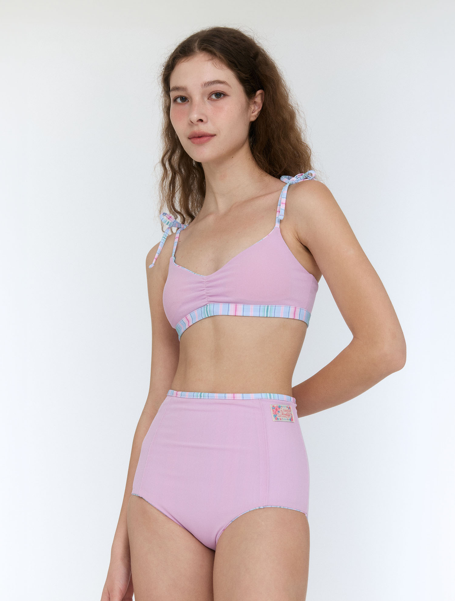 milkyページ High Reversible Bikini Bottom [Milky Stripes Blue cloud