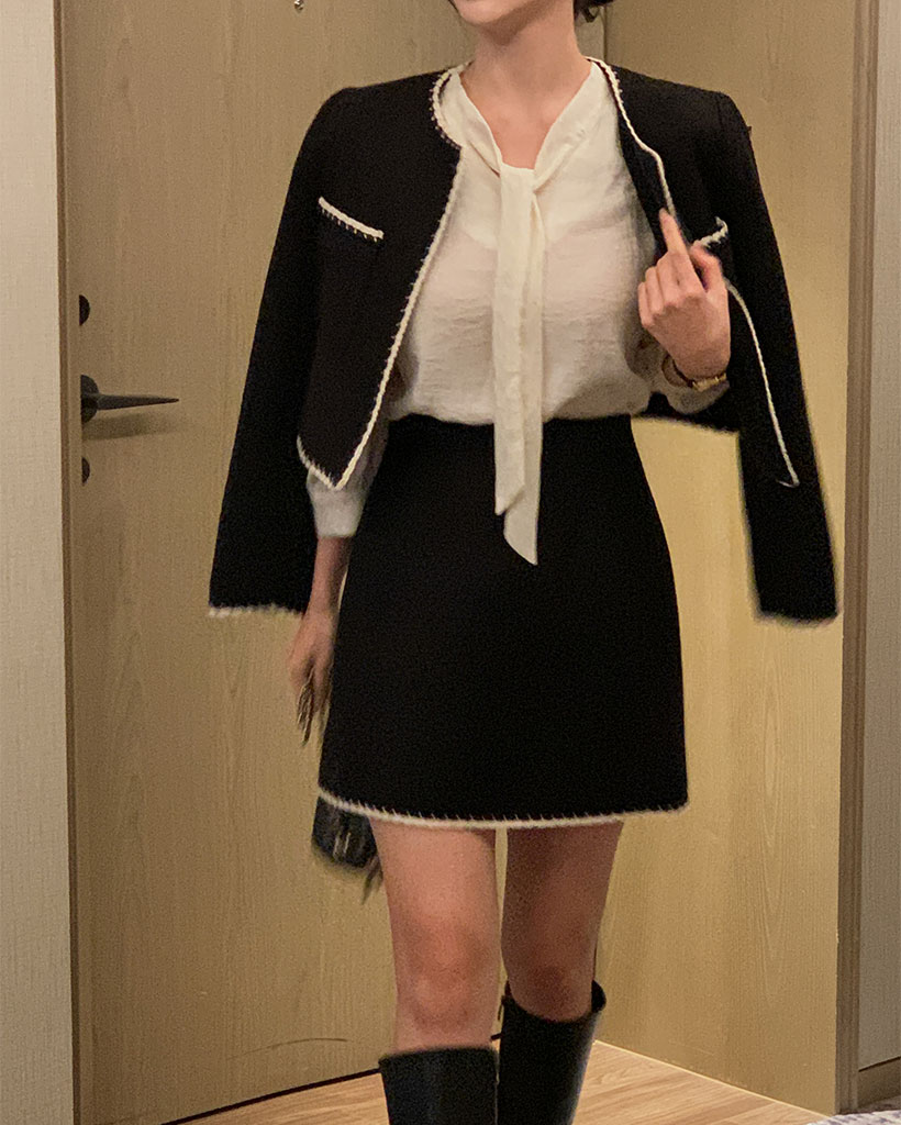 [made] Premium Sienna Tweed Mini Skirt