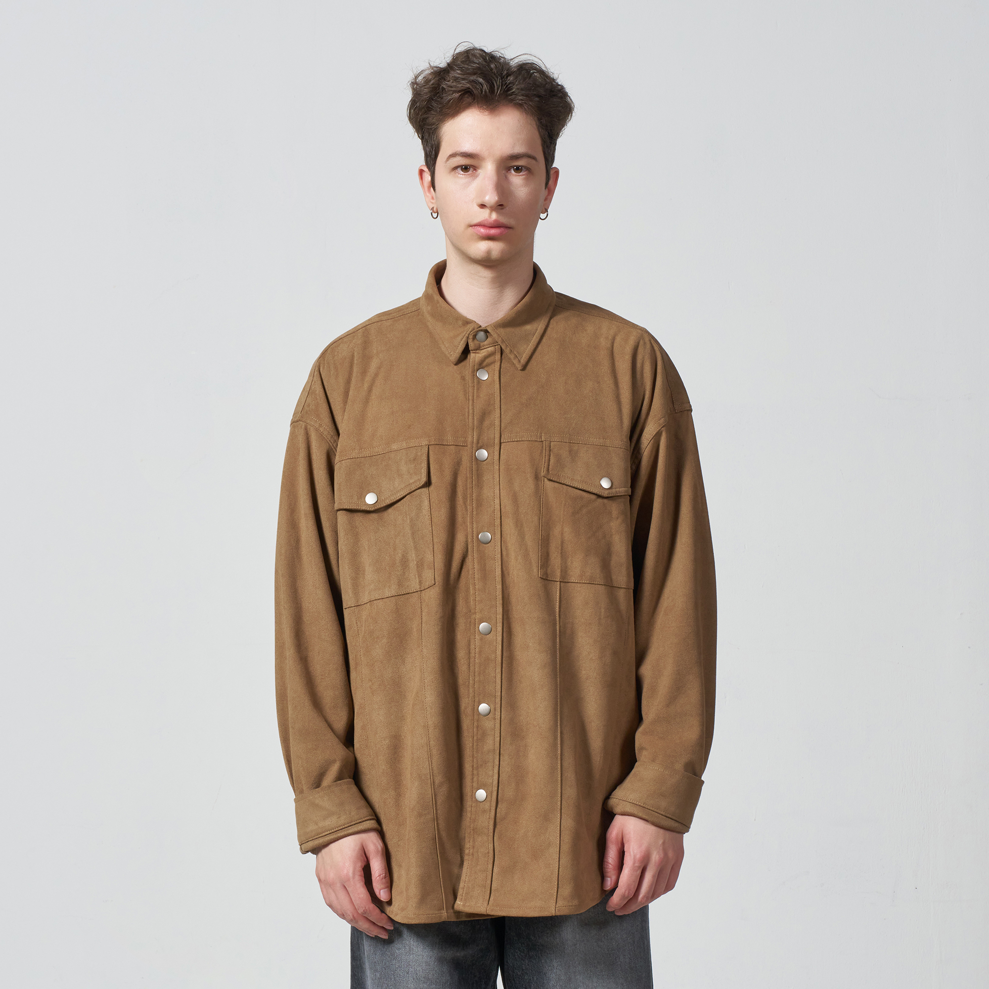 VINTAGE SUEDE SHIRT - KHAKI | ファッション通販サイト NUGU